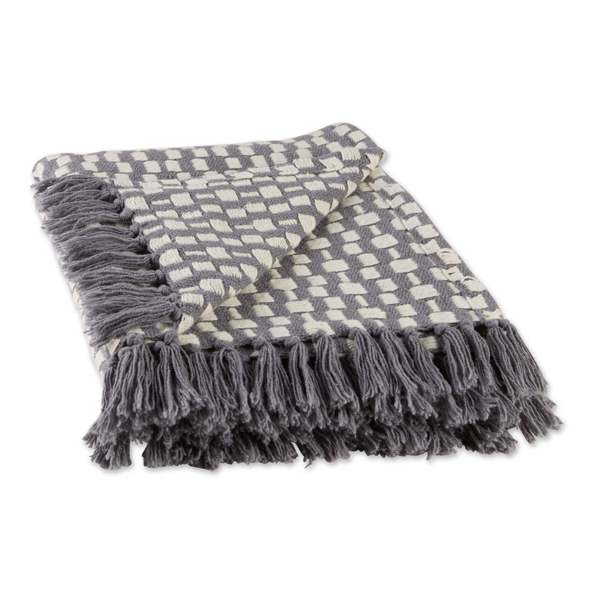 DII® Gray Urban Check Throw